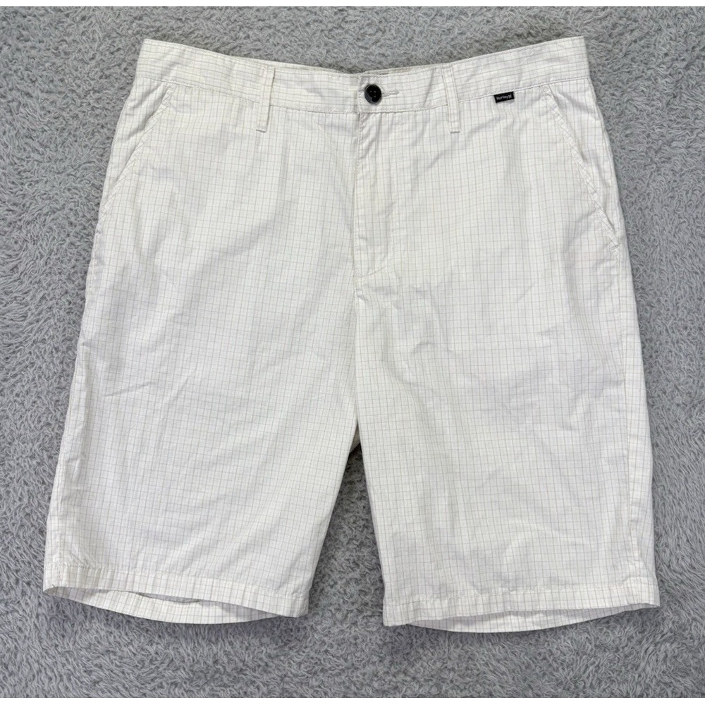 Hurley Phantom Hybrid Walk Shorts Men Sz 33 White Flat Front Stretch Performance